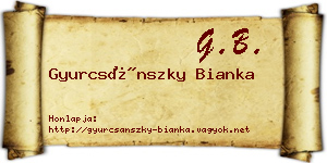 Gyurcsánszky Bianka névjegykártya